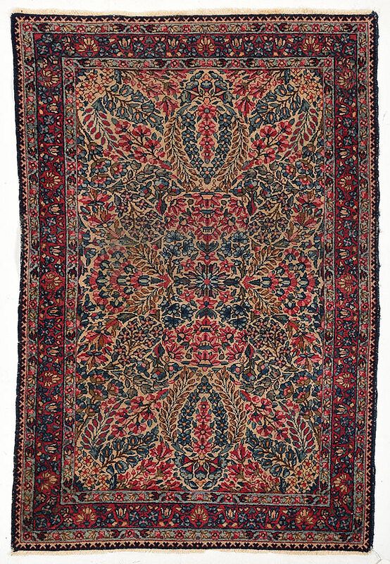 Appraisal: Kerman Rug Persia early to mid th century ivory field