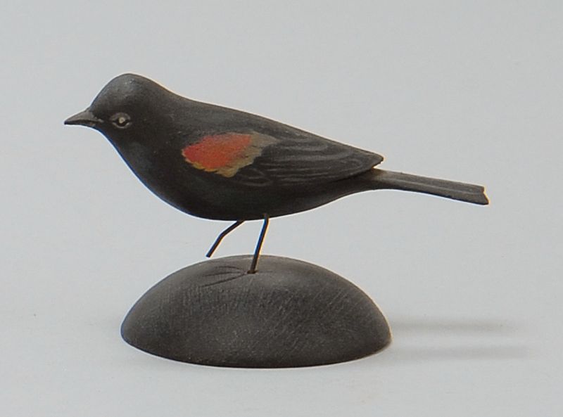 Appraisal: MINIATURE RED-WINGED BLACKBIRD By Crowell of East Harwich Massachusetts Rectangular