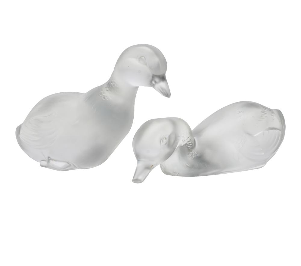 Appraisal: TWO BACCARAT CRYSTAL DUCKSeach with Baccarat mark to underside Condition