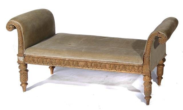 Appraisal: AN ANTIQUE ADAM STYLE GILT PLASTER WINDOW SEAT with foliate