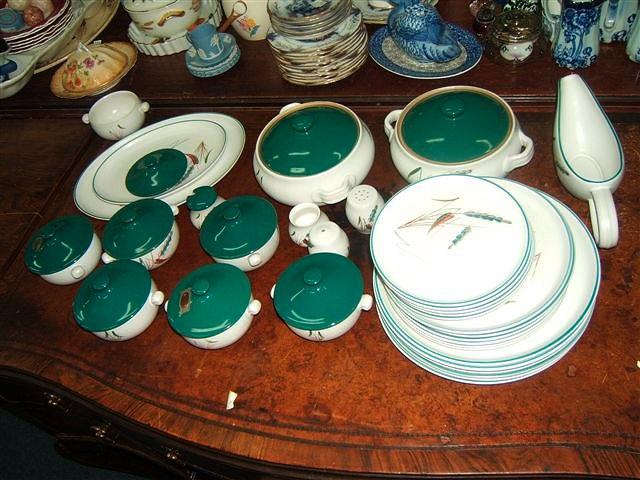 Appraisal: A Denby pottery green wheat pattern part dinner service