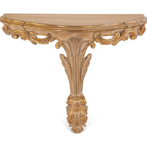 Appraisal: An Italian Gilt Decorated Console Table th Century stamped MADE