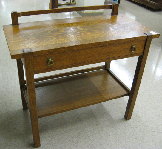 Appraisal: MISSION OAK SERVING TABLE American Arts Crafts early th century