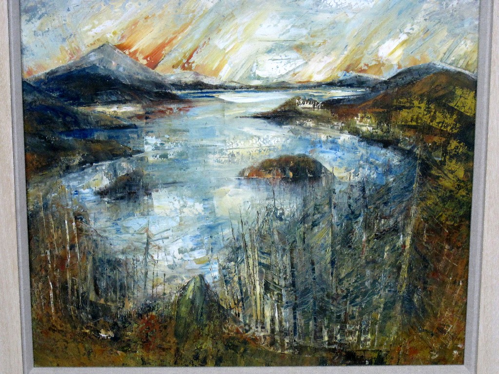 Appraisal: Oil on board loch scene signed Laura Ogilvie