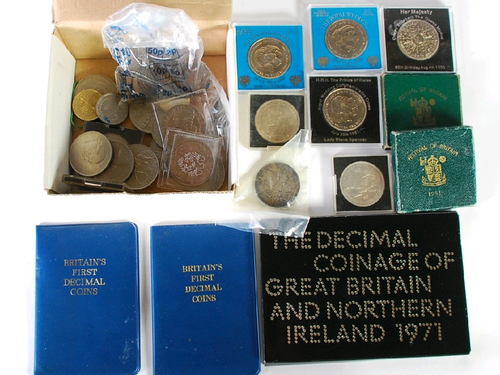 Appraisal: QUANTITY OF MAINLY PRE-DECIMAL CROWN AND OTHER COINS includes eight