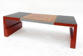 Appraisal: Hastings Art Deco Coffee Table Black Bakelite burled walnut and