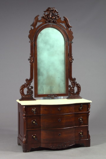 Appraisal: American Rococo Revival Rosewood and Marble-Top Dressing Bureau third quarter