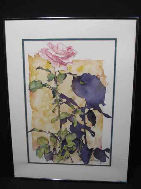 Appraisal: Joseph Fettingis late th century watercolor painting subject Roses Measures