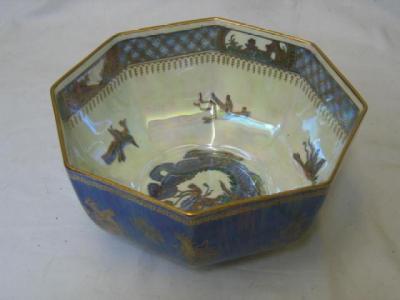 Appraisal: A WEDGWOOD LUSTRE BOWL of octagonal form gilded with dragons