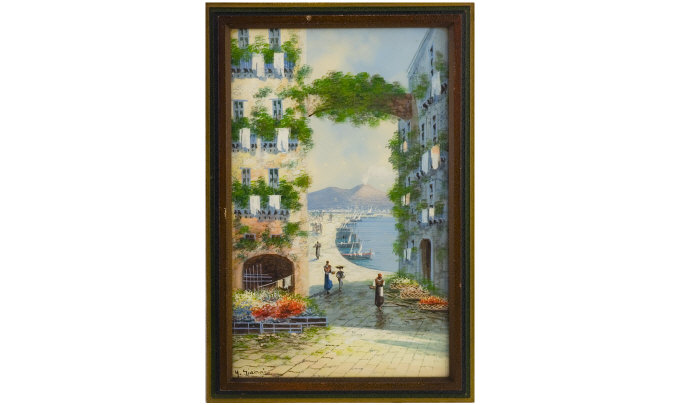 Appraisal: G Gianni th Century Italian Painter Naples Harbour with Mount