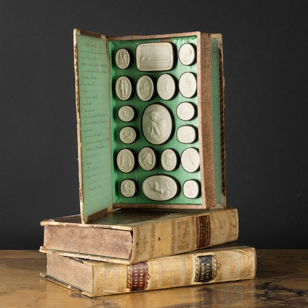 Appraisal: Four Volumes of Paoletti's Plaster Cameos Rome Presented in parchment