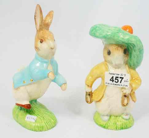 Appraisal: Beswick Beatrix Potter Large Gold Script Figures Benjamin Bunny and