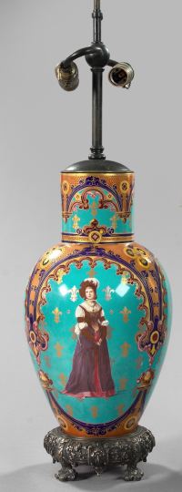 Appraisal: Attractive French Porcelain Vase fourth quarter th century of baluster