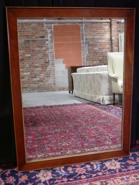 Appraisal: MODERN BEADED MAHOGANY MIRROR h w in