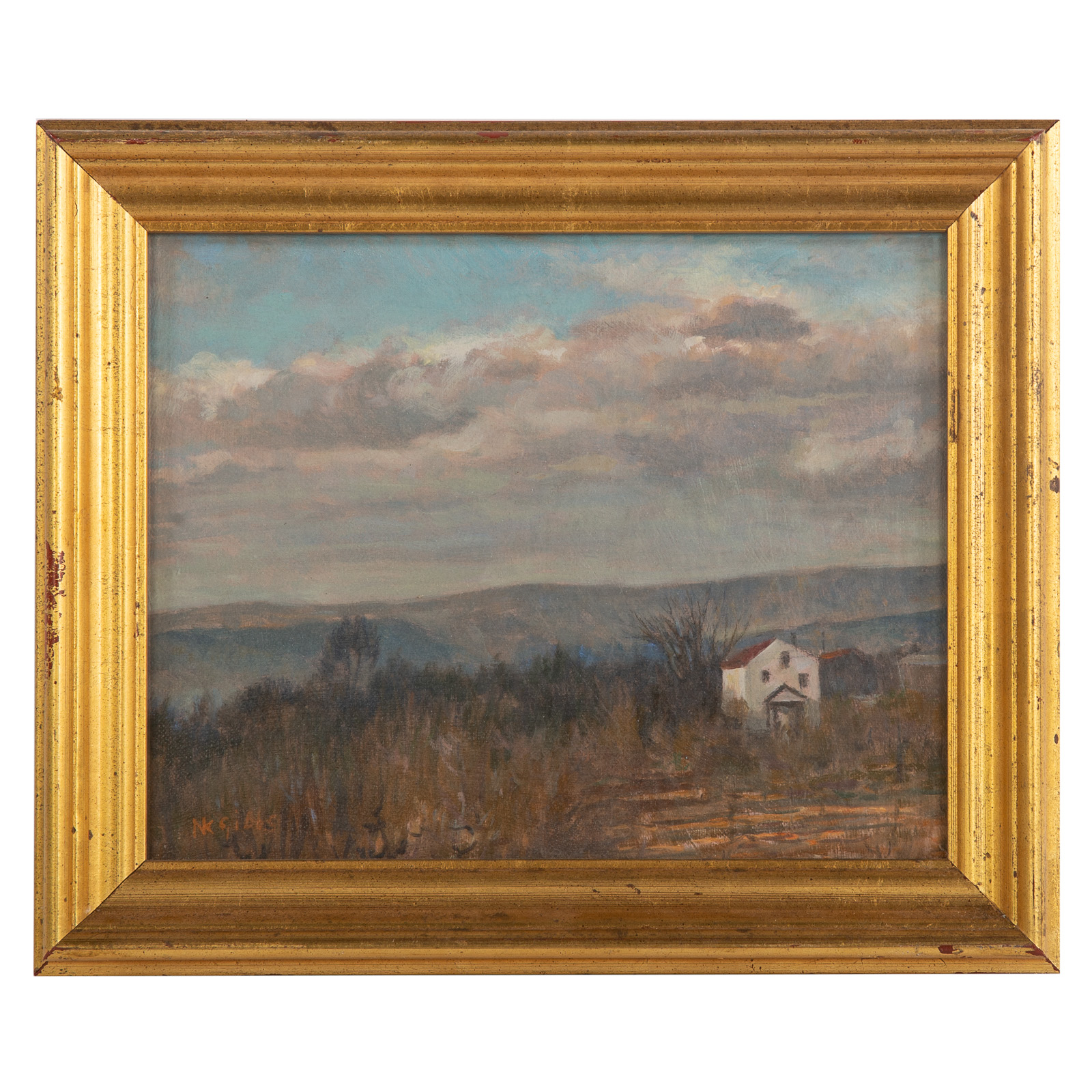 Appraisal: NATHANIEL K GIBBS HOUSE ON THE HILL OIL American -