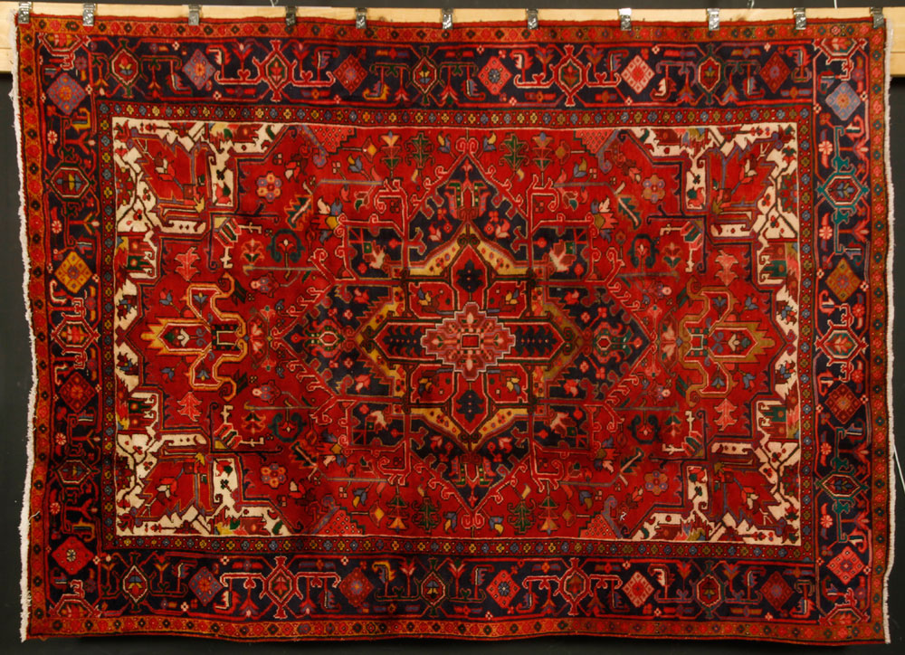 Appraisal: - Antique Persian Heriz Rug Fine antique Persian Heriz rug