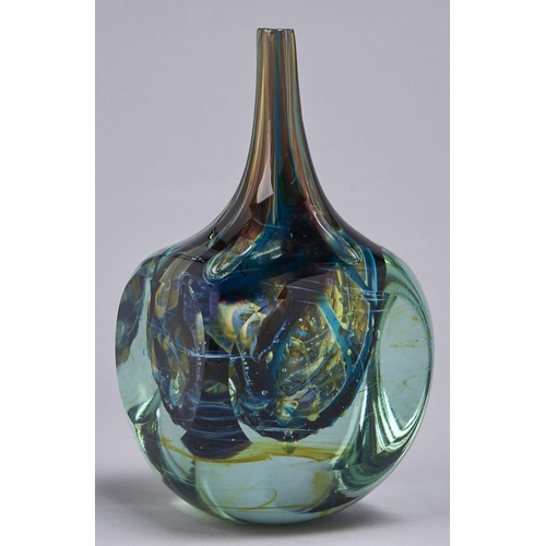 Appraisal: A Mdina glass facet cut cube vase with attenuated neck