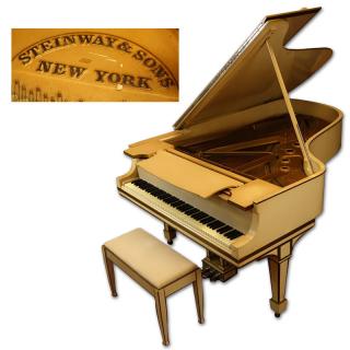 Appraisal: Steinway Sons Grand Piano Model B with Bench Case has