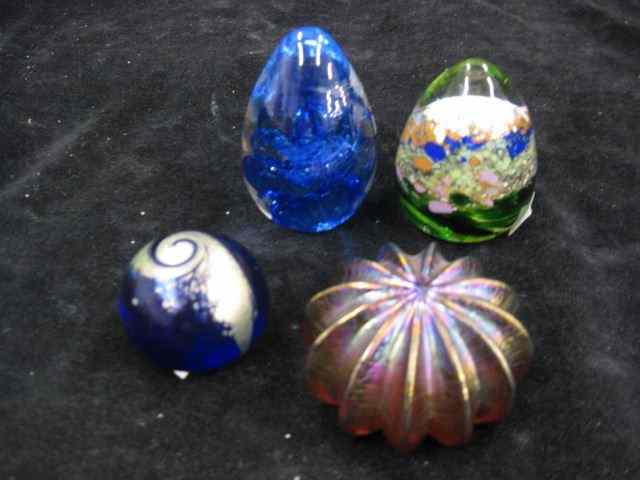 Appraisal: Art Glass Paperweights one by Glass Eye Studio tallest ''