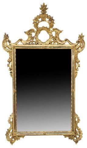 Appraisal: Florentine giltwood wall mirror early th c having pierce carved