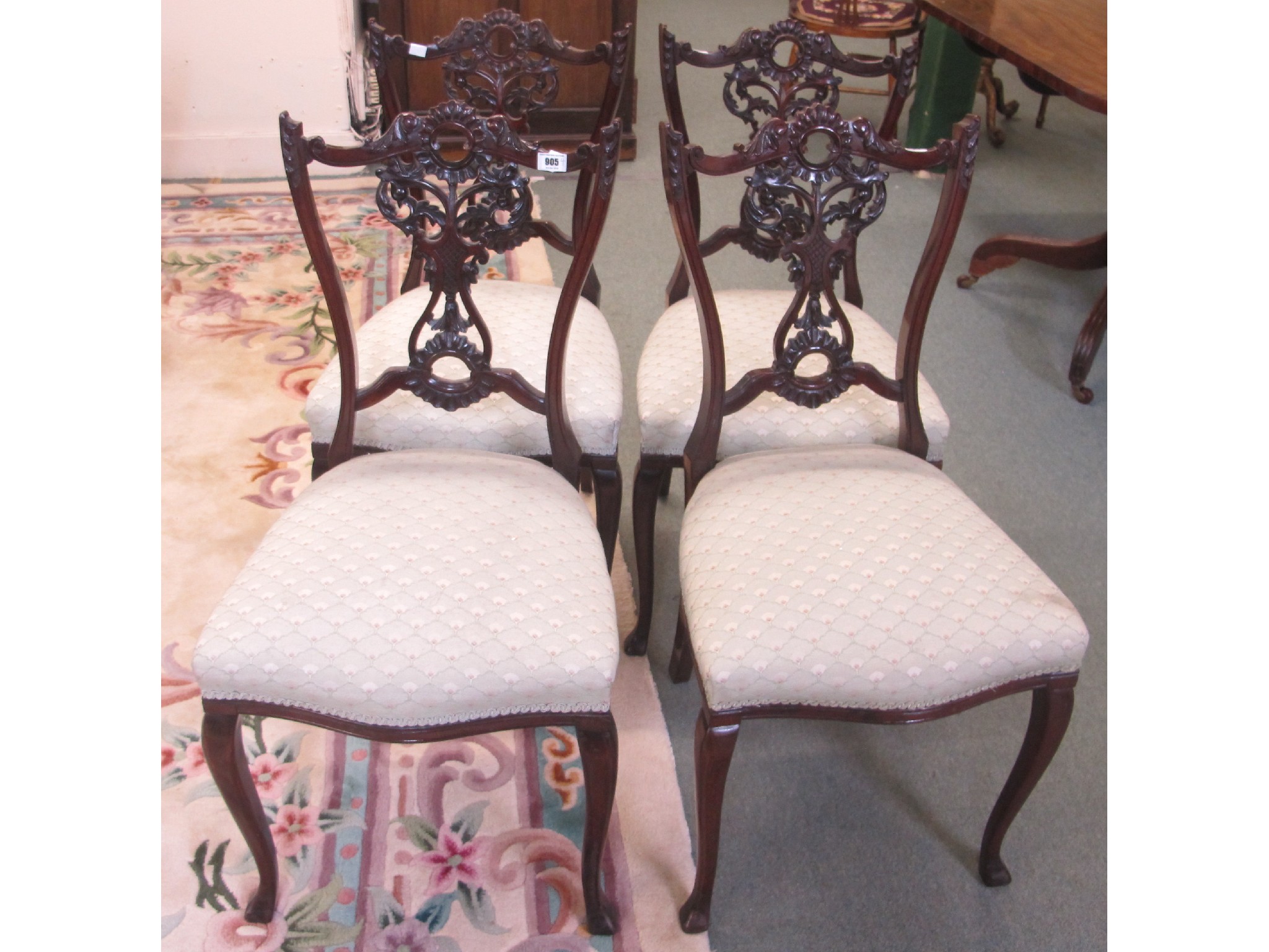 Appraisal: Four Victorian mahogany parlour chairs