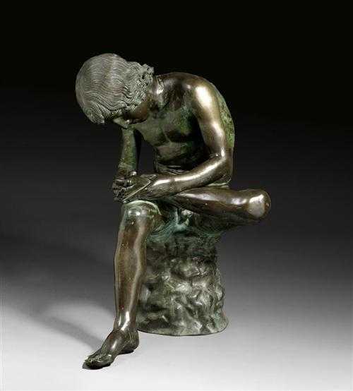 Appraisal: FIGURE OF THE BOY WITH THORN after the ancient Greek