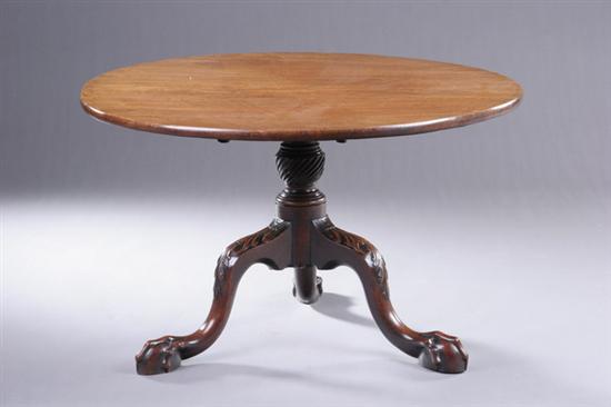 Appraisal: GEORGE II CHIPPENDALE STYLE TILT-TOP LOW TABLE th century and