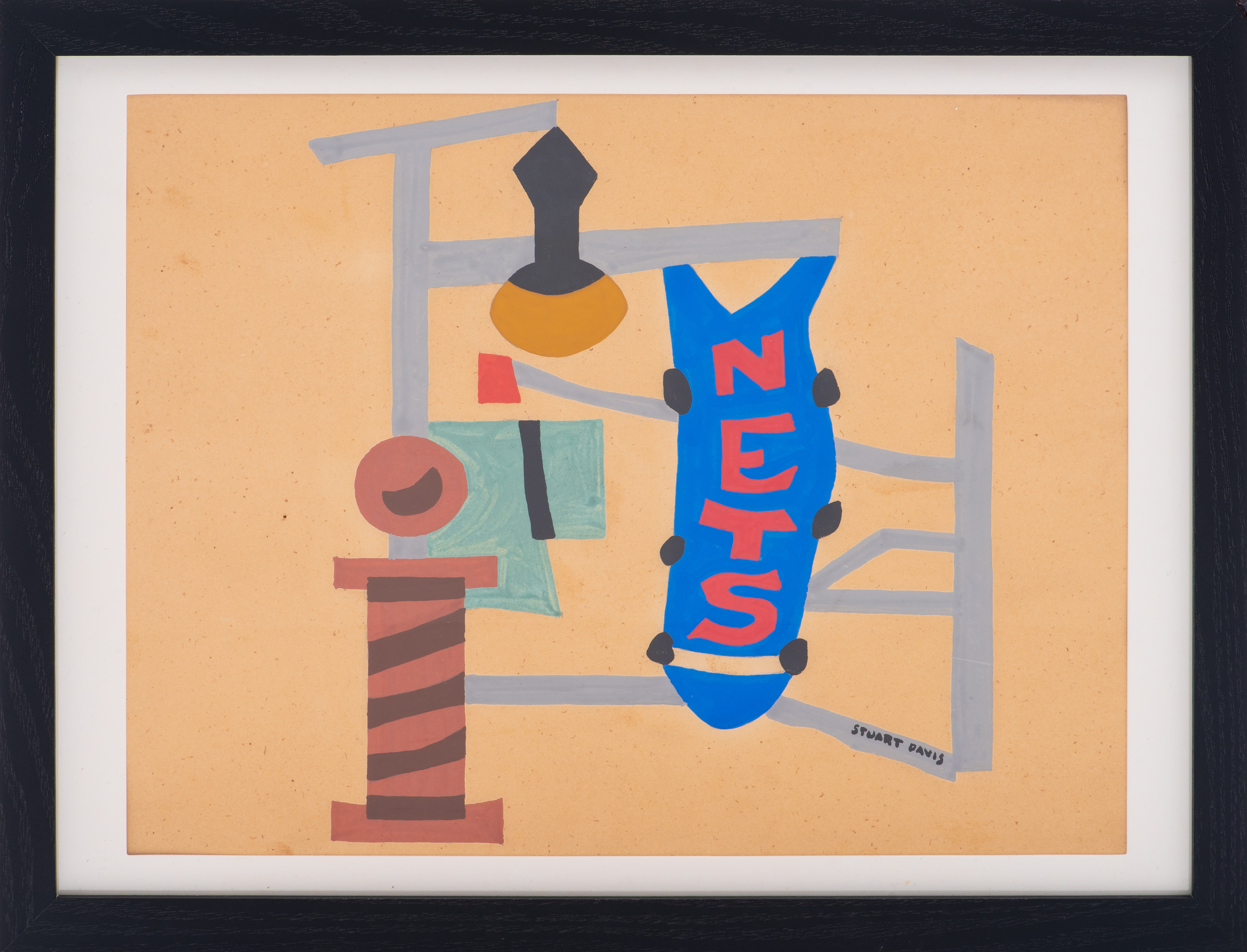 Appraisal: STUART DAVIS STREET SIGNS MODERNIST GOUACHE ON PAPER Stuart Davis