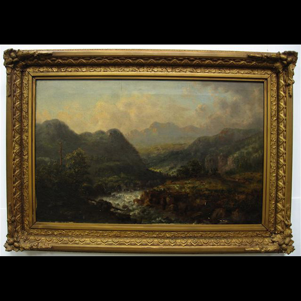 Appraisal: C E GALBRAITH TH CENTURY BRITISH MOUNTAIN LANDSCAPE WITH RIVER