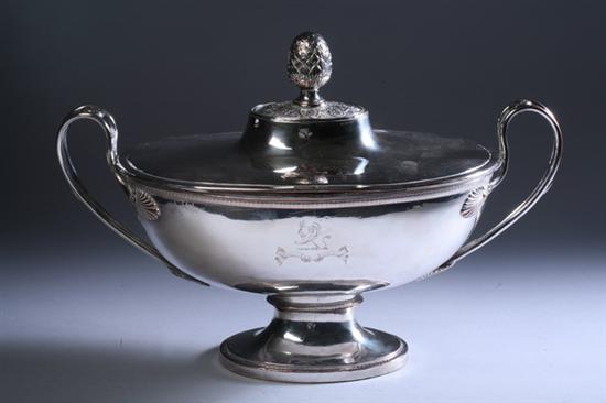 Appraisal: EMPIRE SILVER PLATED COVERED SOUP TUREEN early th century F