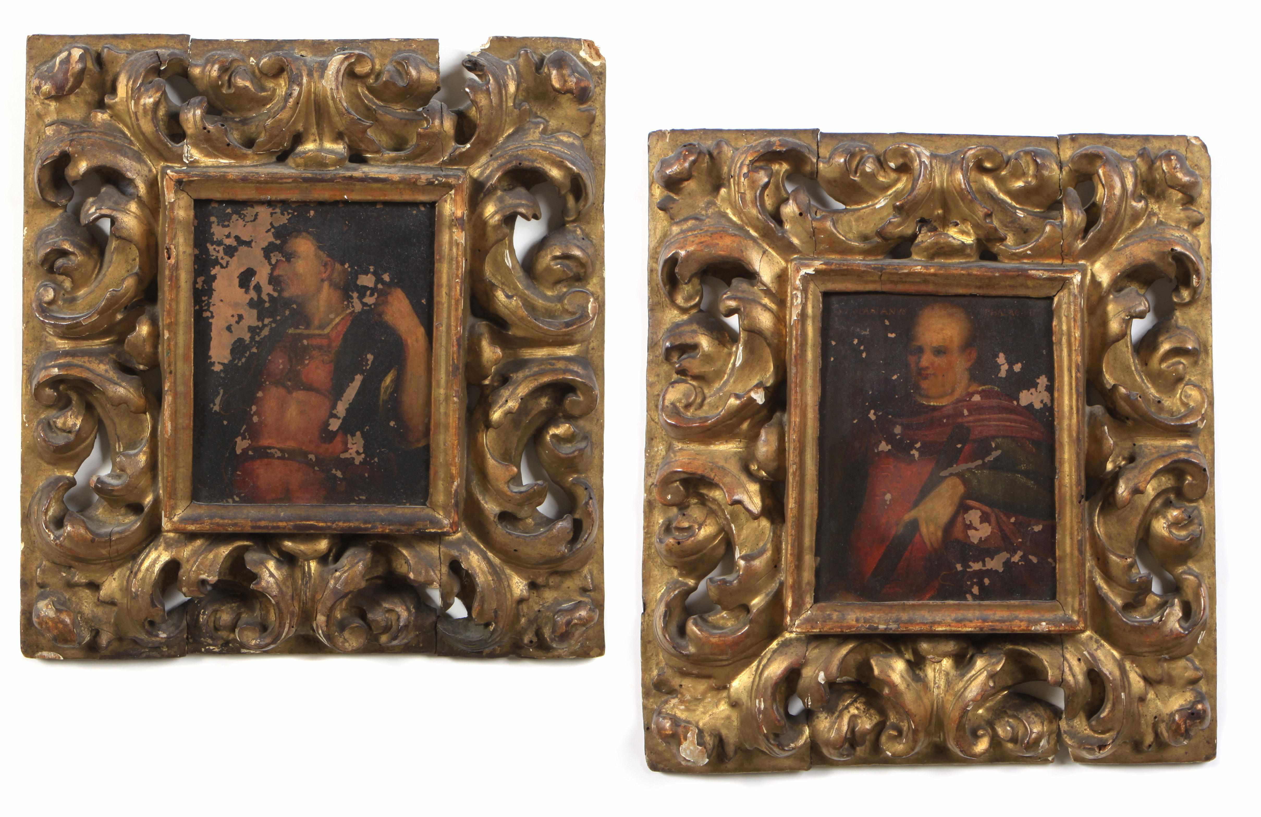 Appraisal: A pair of Continental paintings of gentlemen on copper in