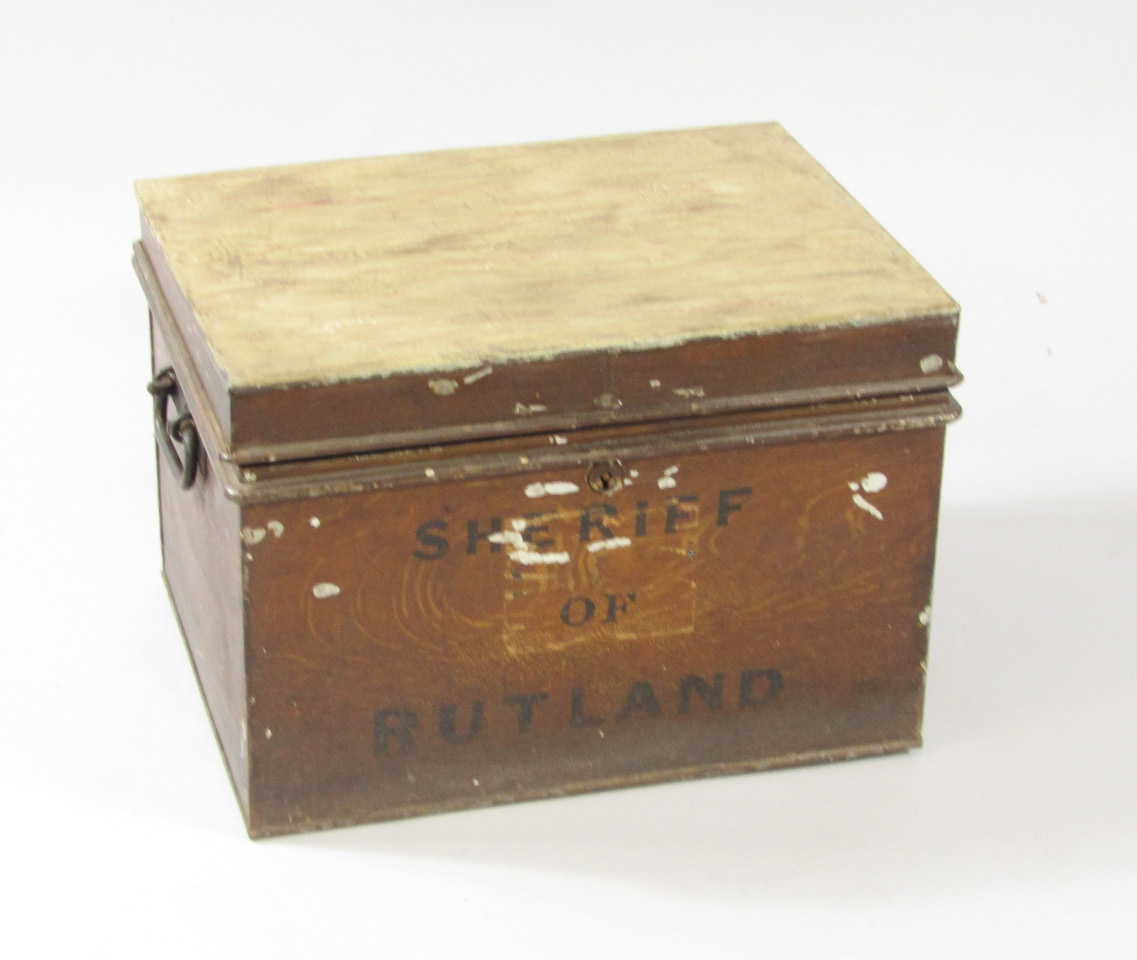 Appraisal: A painted tin chest marked to the front 'Sheriff of