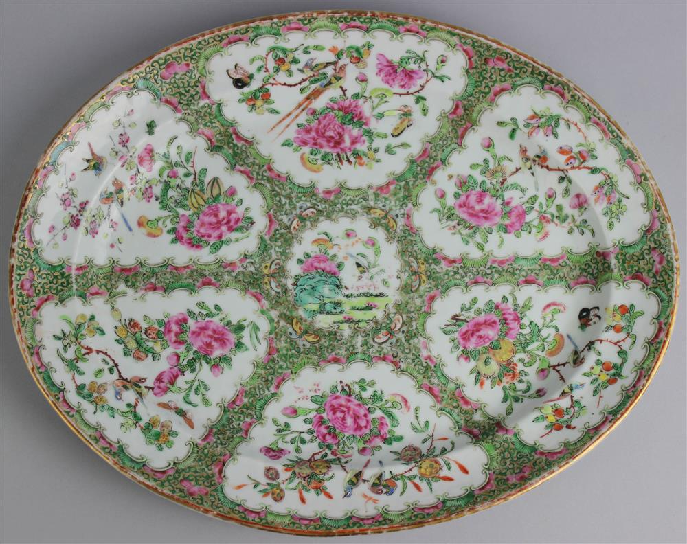 Appraisal: CHINESE ROSE MEDALLION OVAL PLATTER TH CENTURY of typical oval