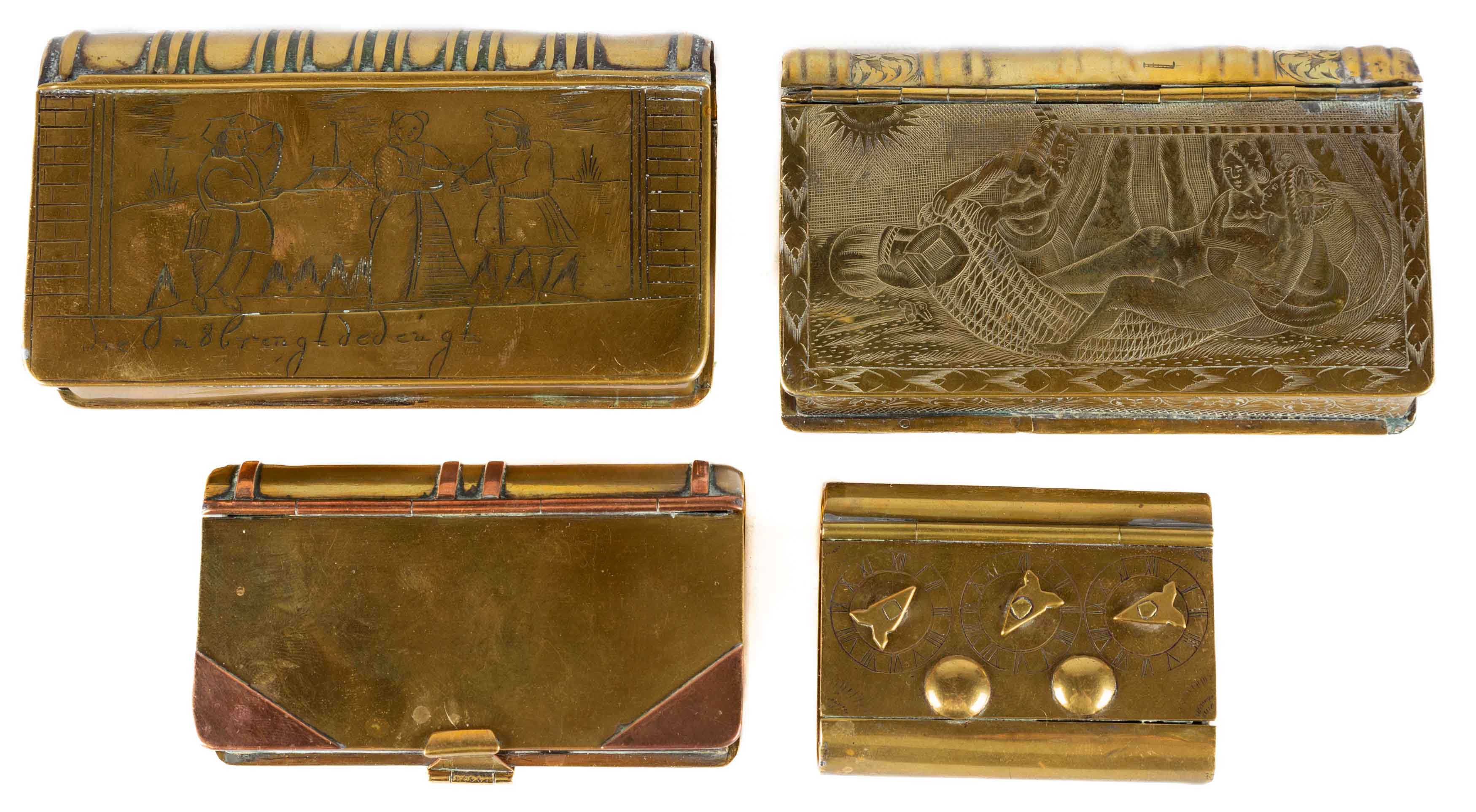 Appraisal: DUTCH BRASS TOBACCO BOXES th th century