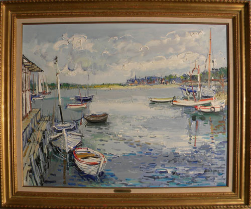 Appraisal: Yolande Ardissone - oil on canvas titled Les Barques sur