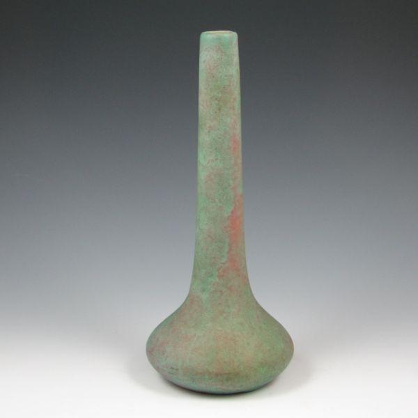 Appraisal: Roseville Early Carnelian bud vase in mottled matte green over