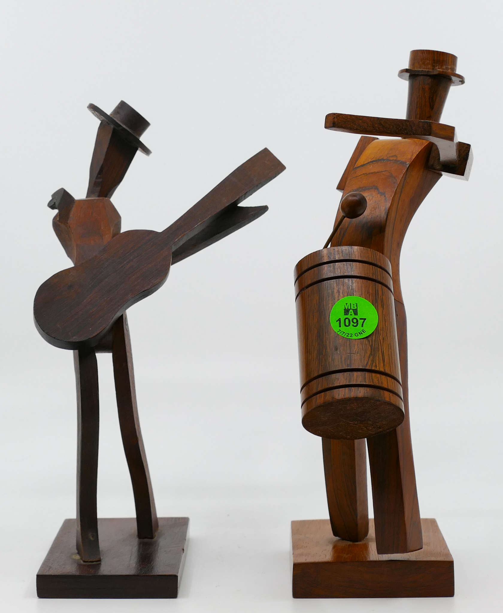 Appraisal: pc Art Deco Rosewood Musician Figures '' Approx - One