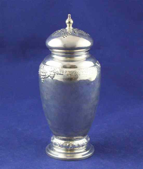 Appraisal: A 's silver sugar caster of inverted baluster form the