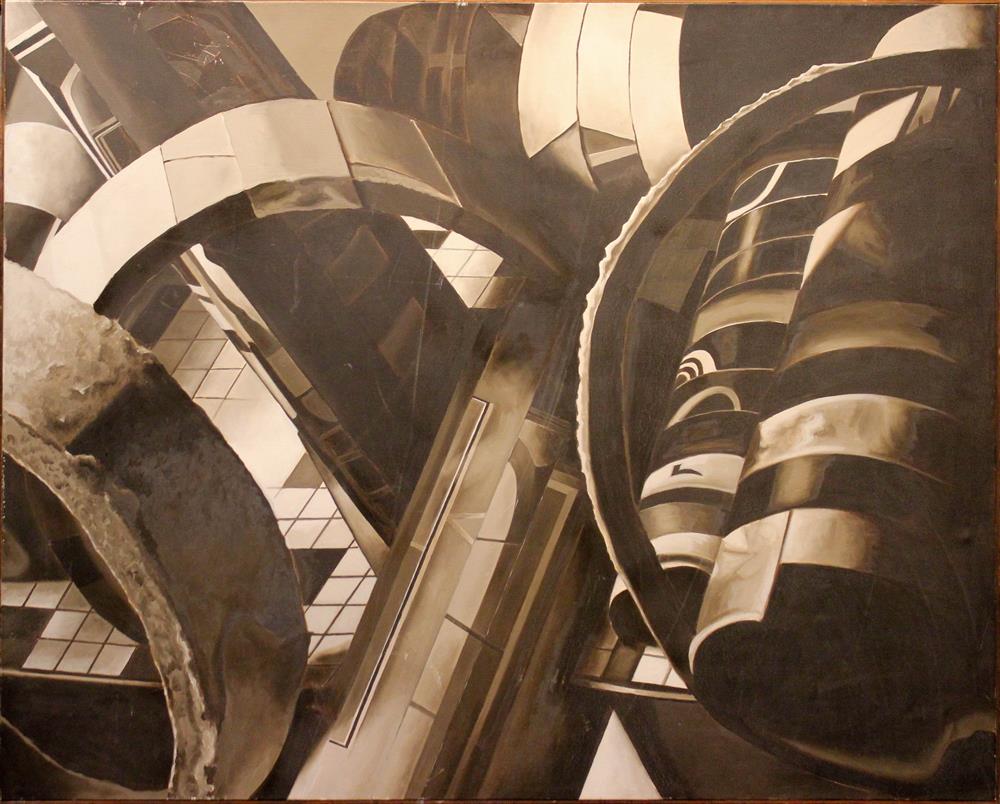 Appraisal: CHET AUGUSTINE PIRANESI'S DREAM Acrylic on canvas x in Verso