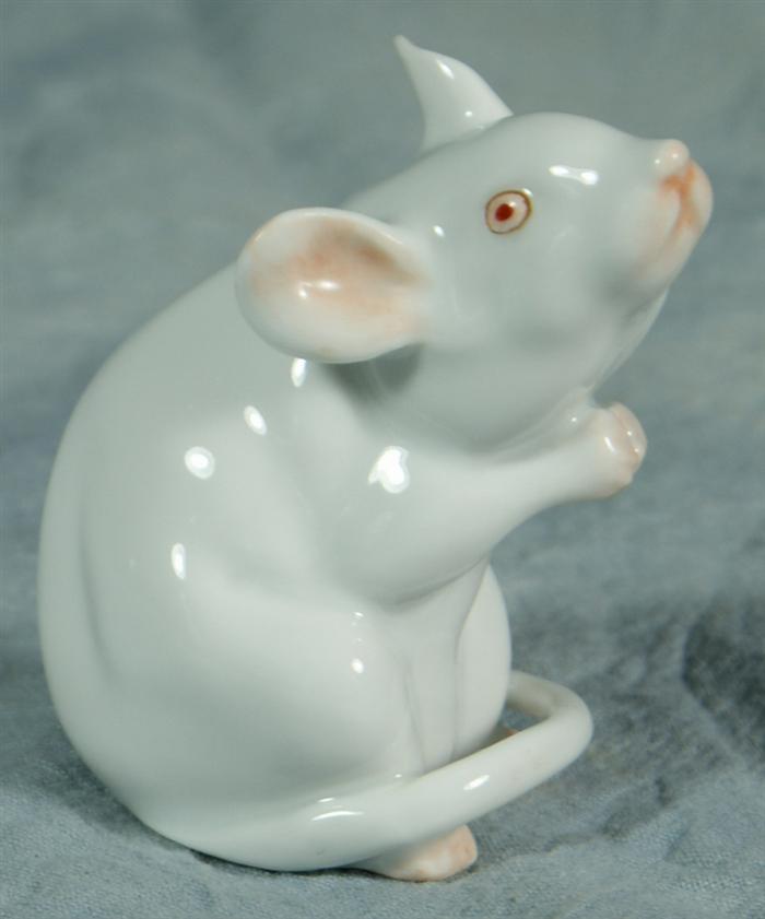 Appraisal: Herend figurine porcelain mouse tall no damage Estimate -