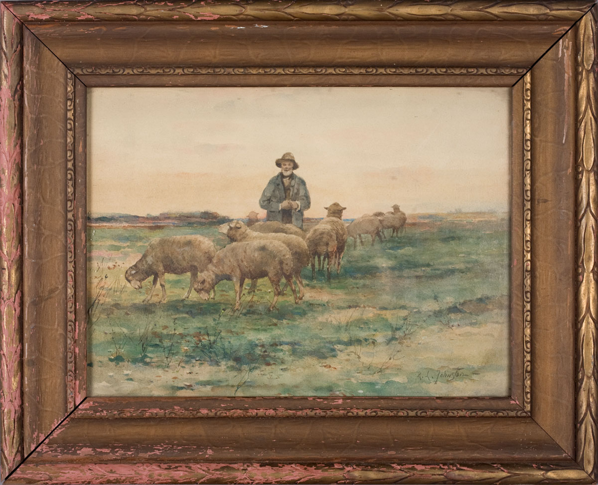 Appraisal: REUBEN LE GRANDE JOHNSTON AMERICAN - SHEPHERD AND HIS FLOCK