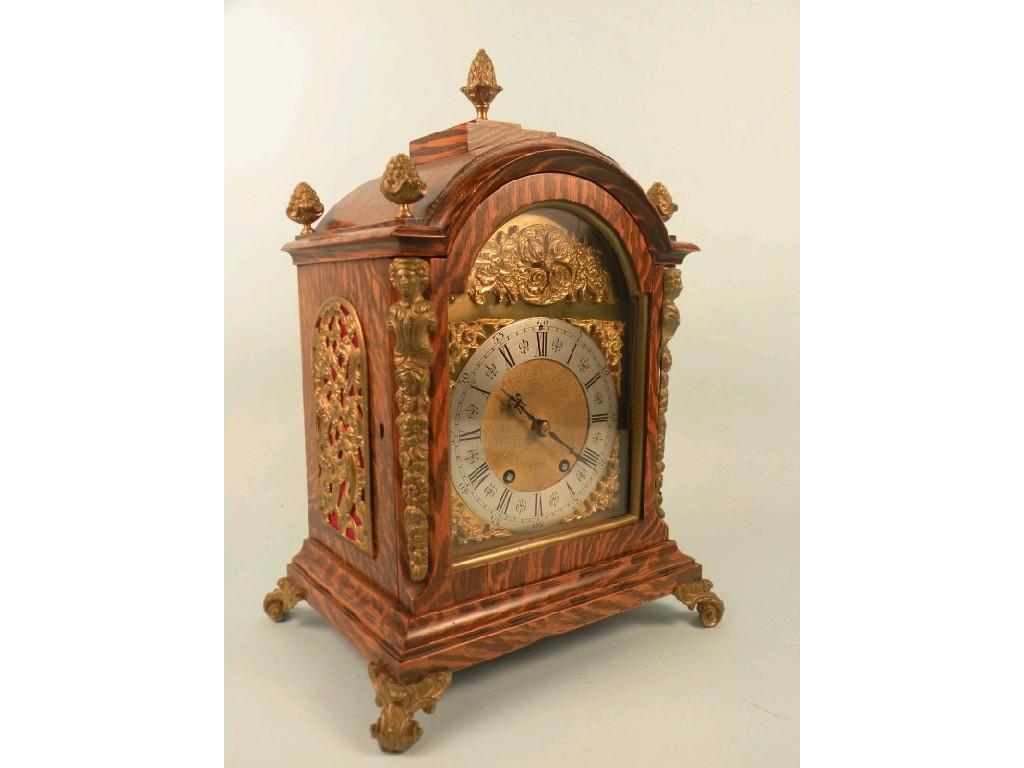 Appraisal: An early thC oak mantel clock with gilt metal mounts