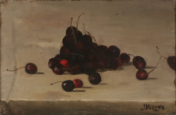 Appraisal: John Washington Love American - still life with cherries oil