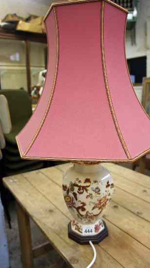 Appraisal: A large Masons Mandalay Red Lamp with Burgundy Shade cm