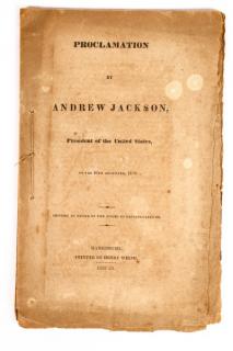 Appraisal: Pres Andrew Jackson Proclamation Booklet Proclamation by Andrew Jackson string