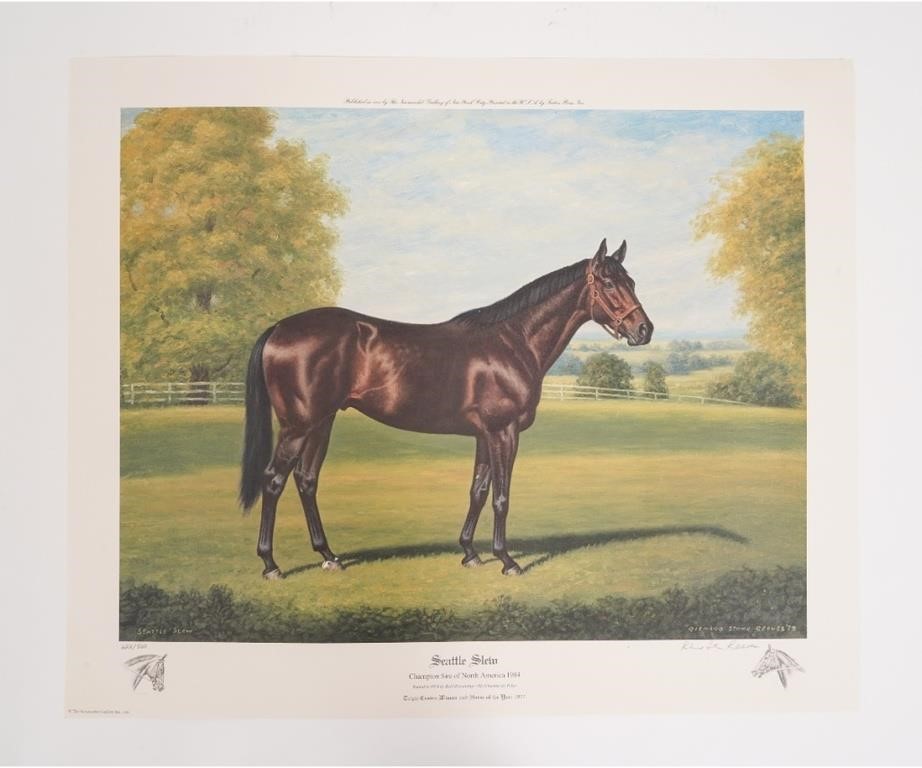 Appraisal: Richard Stone Reeves limited edition unframed print of Seattle Slew