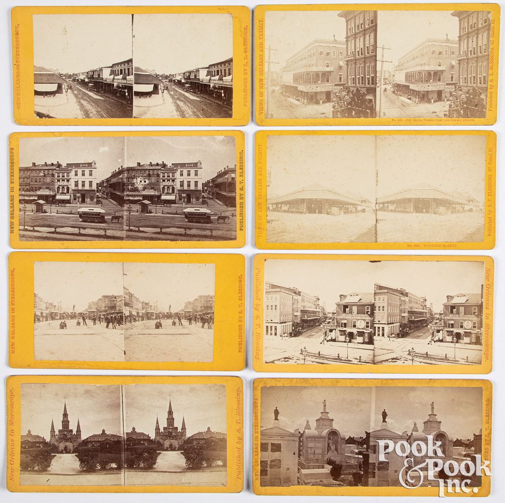 Appraisal: Eight New Orleans stereoviews by S T Blessing Eight New