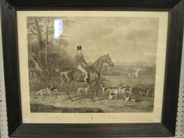 Appraisal: Fox Hunt Engraving nicely framed