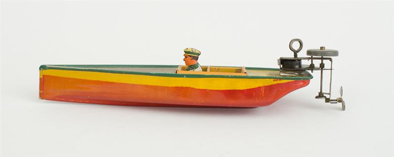 Appraisal: AMERICAN LITHOGRAPH TIN MODEL OF A MOTOR BOAT LINOSTROM With