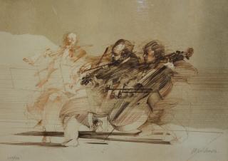 Appraisal: Claude Weisbuch French b - The Trio Lithograph Signed and